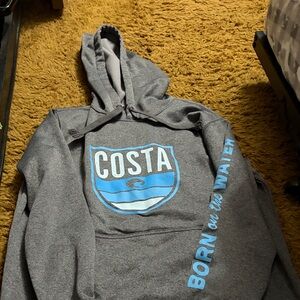 Costa Gray and Blue Men's Hoodie